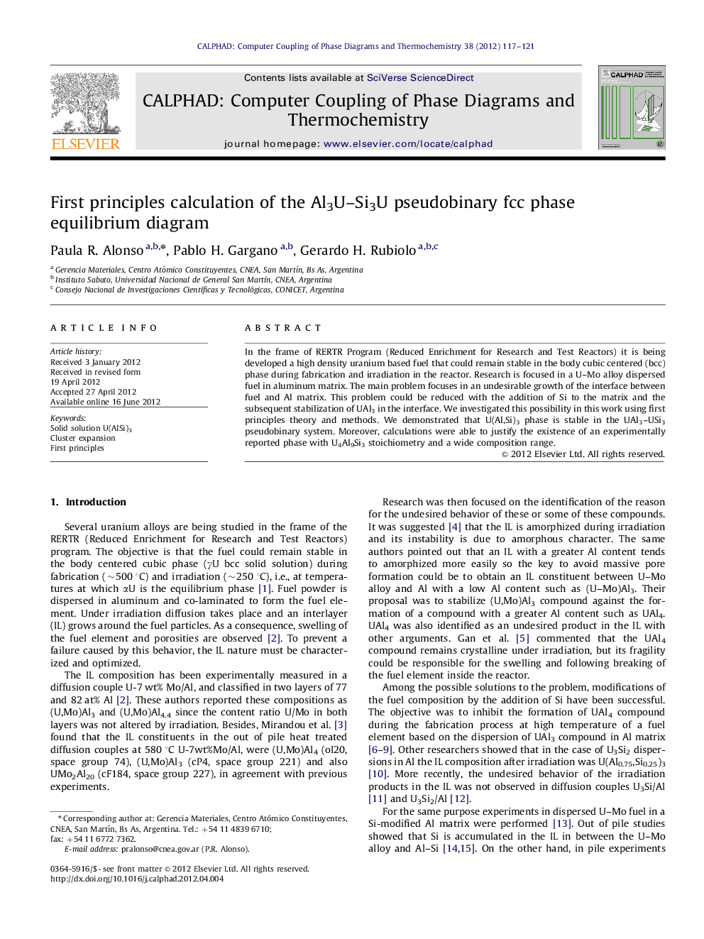 First principles calculation of the Al3U–Si3U pseudobinary fcc phase equilibrium diagram