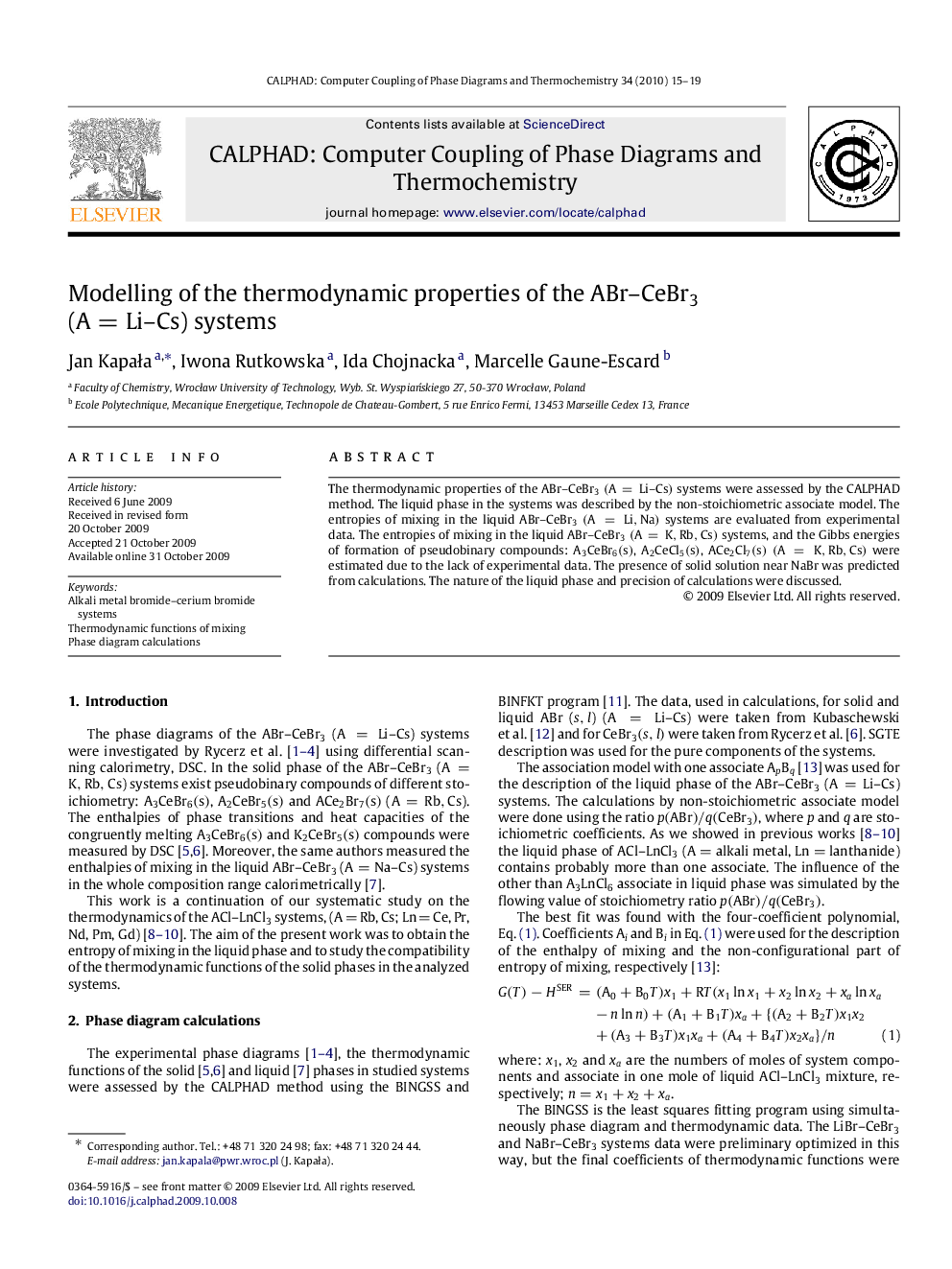 Modelling of the thermodynamic properties of the ABr-CeBr3 (A=Li-Cs ) systems