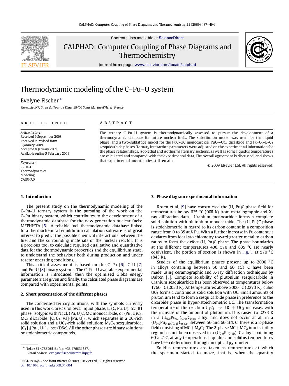 Thermodynamic modeling of the C-Pu-U system