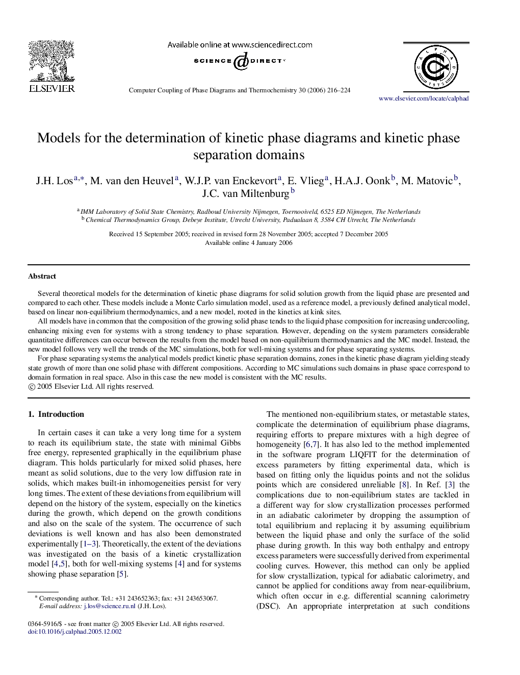 Models for the determination of kinetic phase diagrams and kinetic phase separation domains