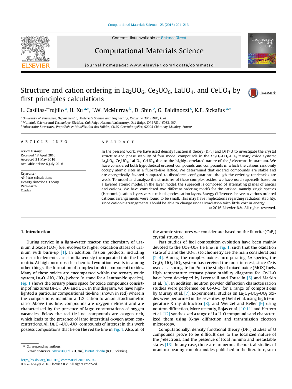 Structure and cation ordering in La2UO6, Ce2UO6, LaUO4, and CeUO4 by first principles calculations