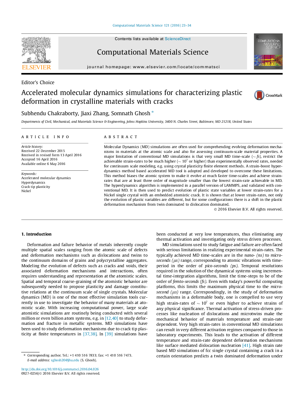 Accelerated molecular dynamics simulations for characterizing plastic deformation in crystalline materials with cracks