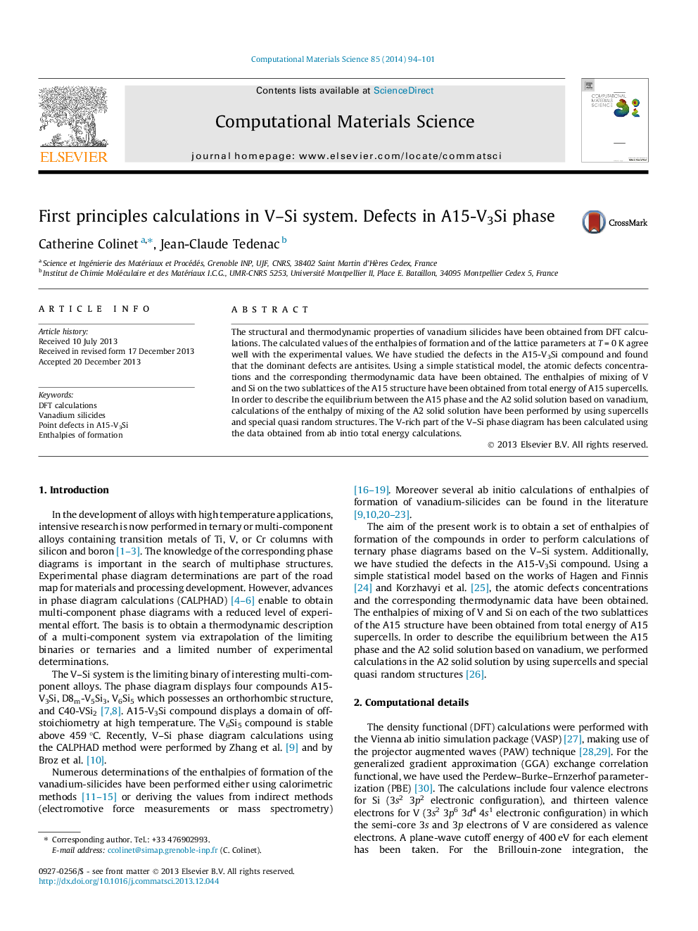 First principles calculations in V-Si system. Defects in A15-V3Si phase