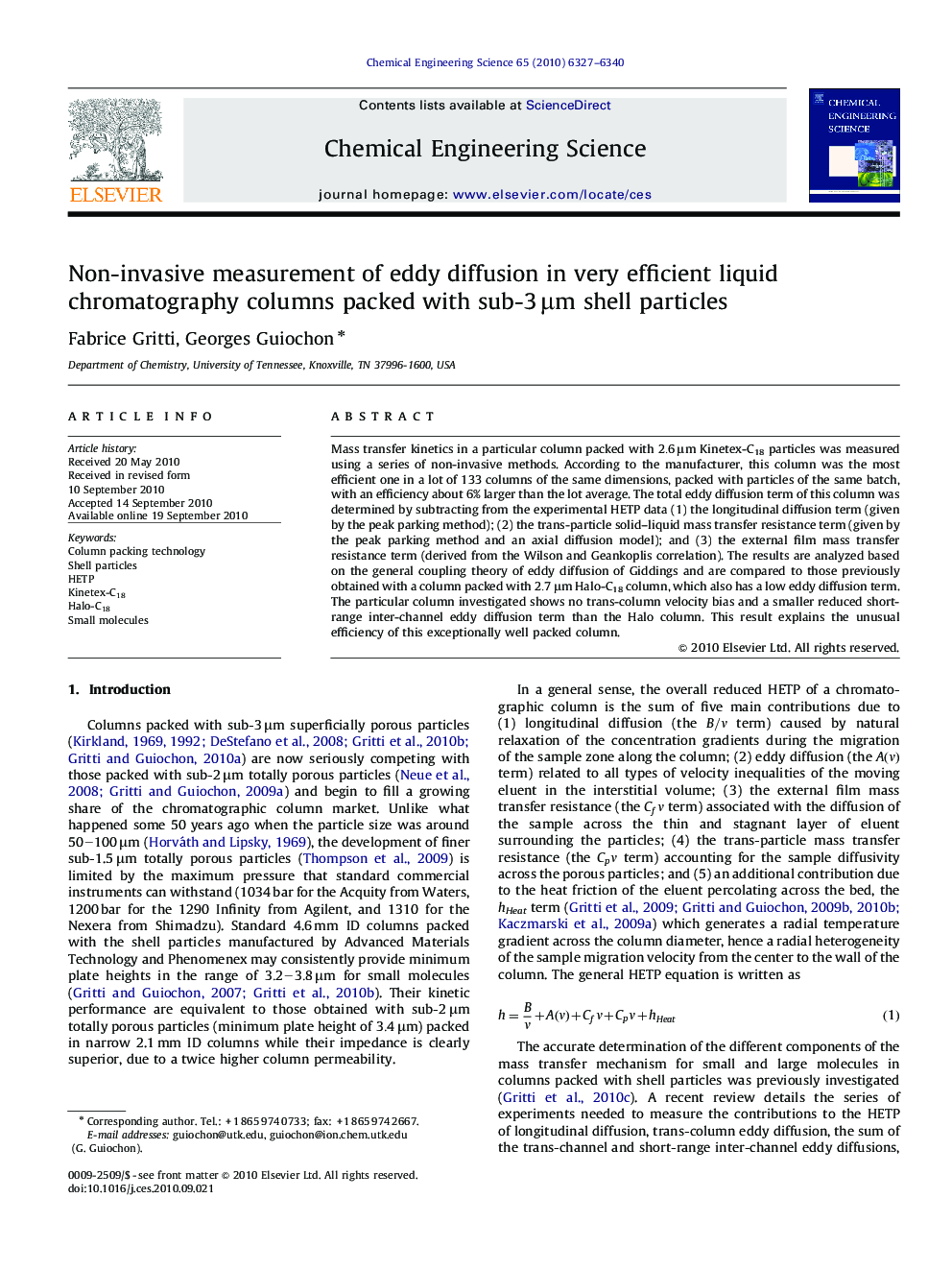 Non-invasive measurement of eddy diffusion in very efficient liquid chromatography columns packed with sub-3 μm shell particles