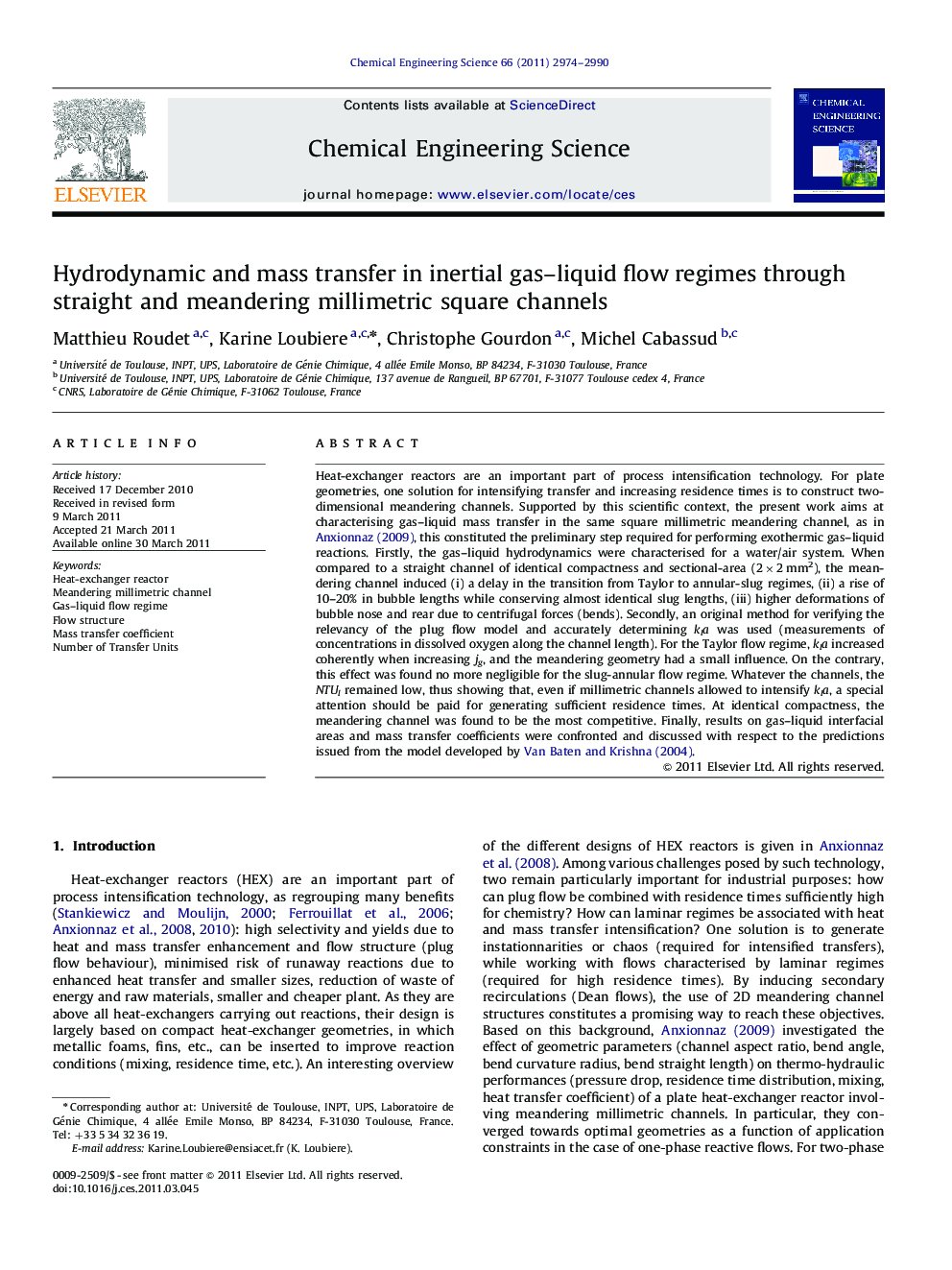 Hydrodynamic and mass transfer in inertial gas–liquid flow regimes through straight and meandering millimetric square channels