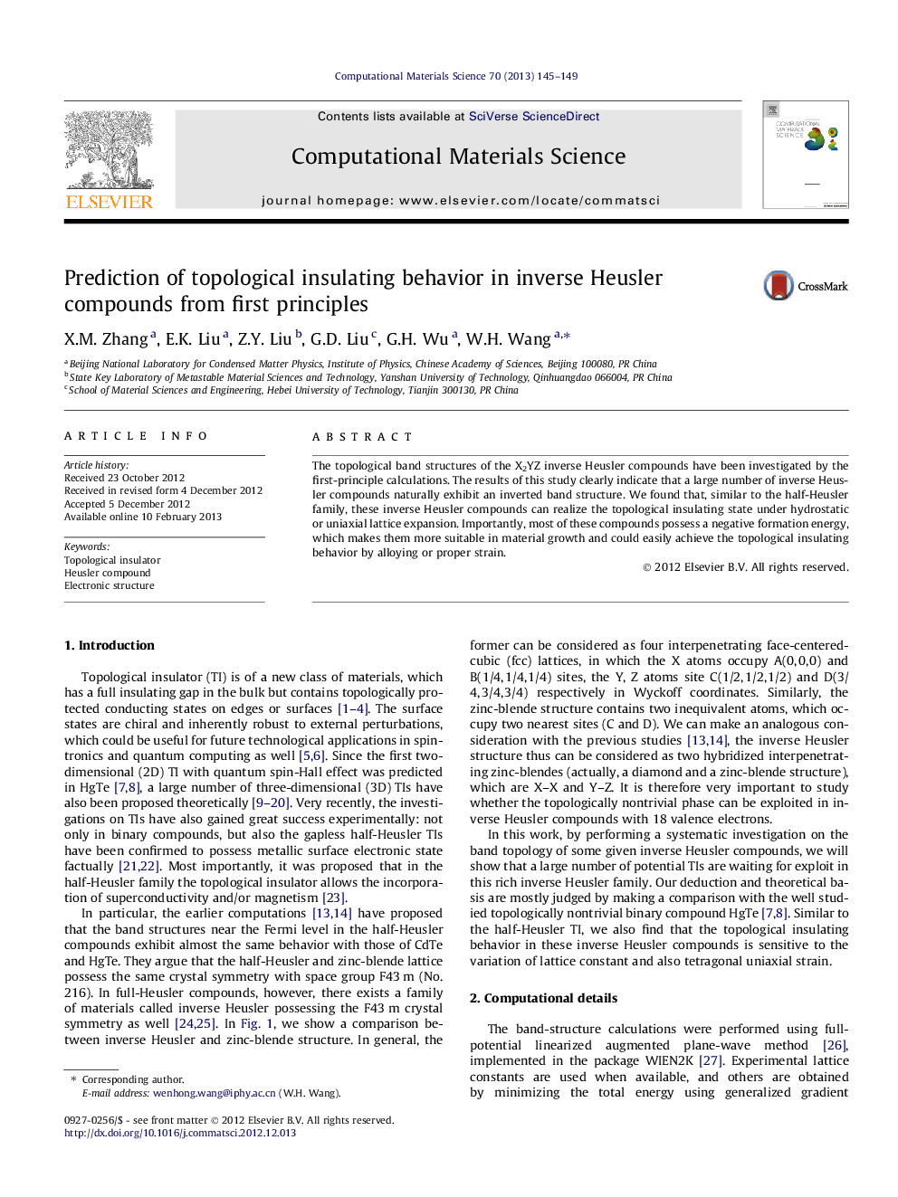 Prediction of topological insulating behavior in inverse Heusler compounds from first principles