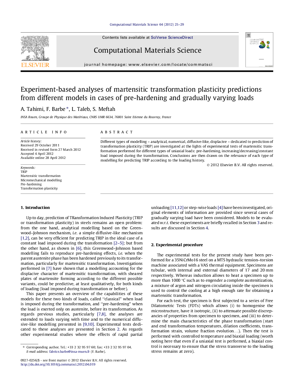 Experiment-based analyses of martensitic transformation plasticity predictions from different models in cases of pre-hardening and gradually varying loads