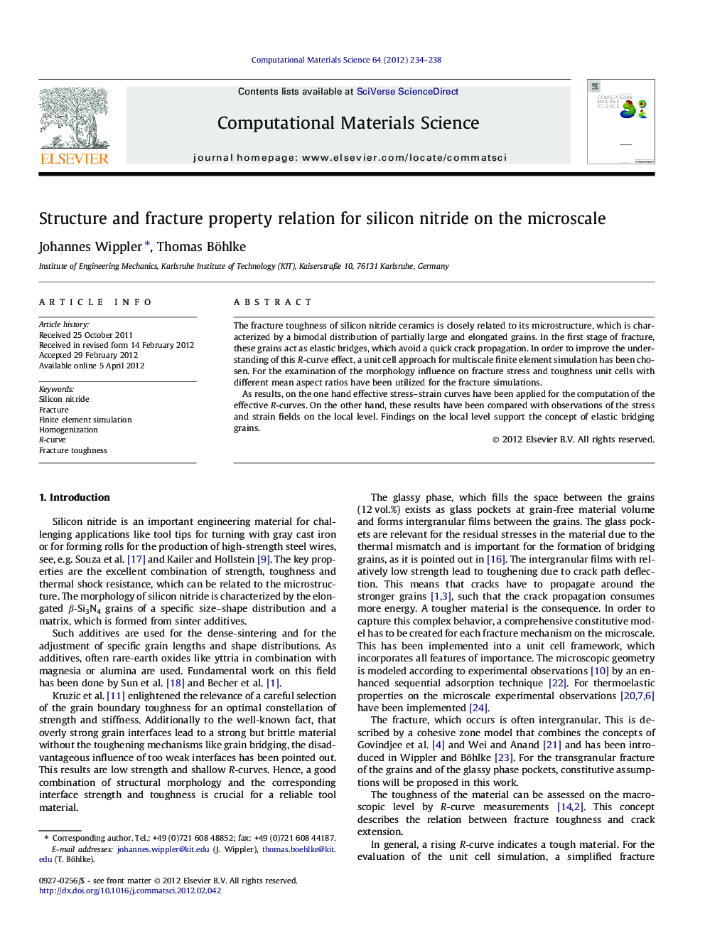 Structure and fracture property relation for silicon nitride on the microscale