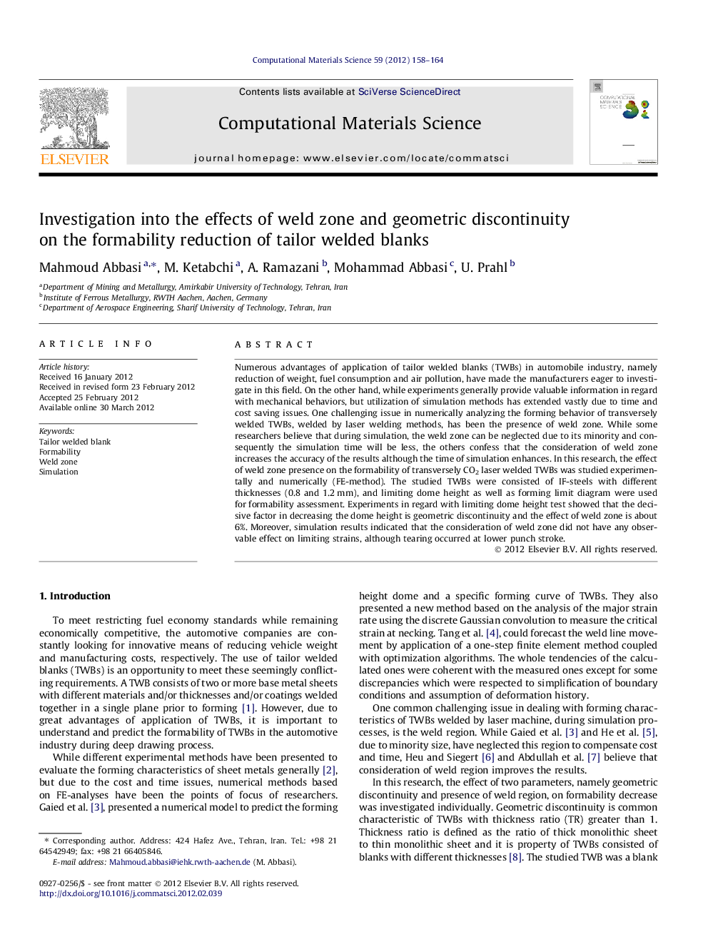 Investigation into the effects of weld zone and geometric discontinuity on the formability reduction of tailor welded blanks