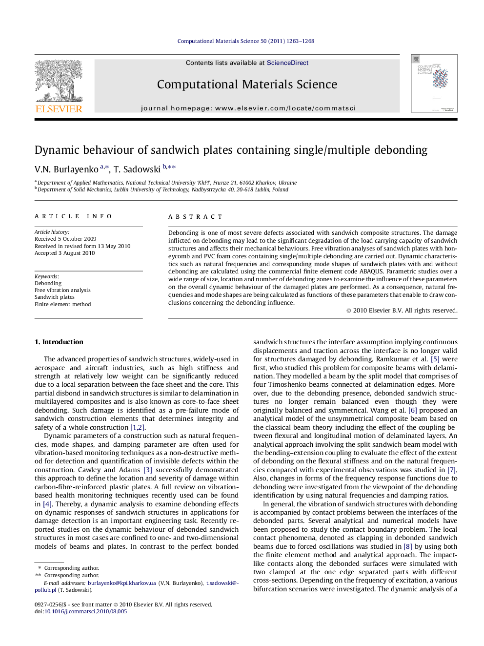 Dynamic behaviour of sandwich plates containing single/multiple debonding