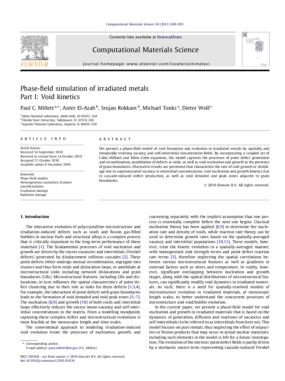 Phase-field simulation of irradiated metals: Part I: Void kinetics