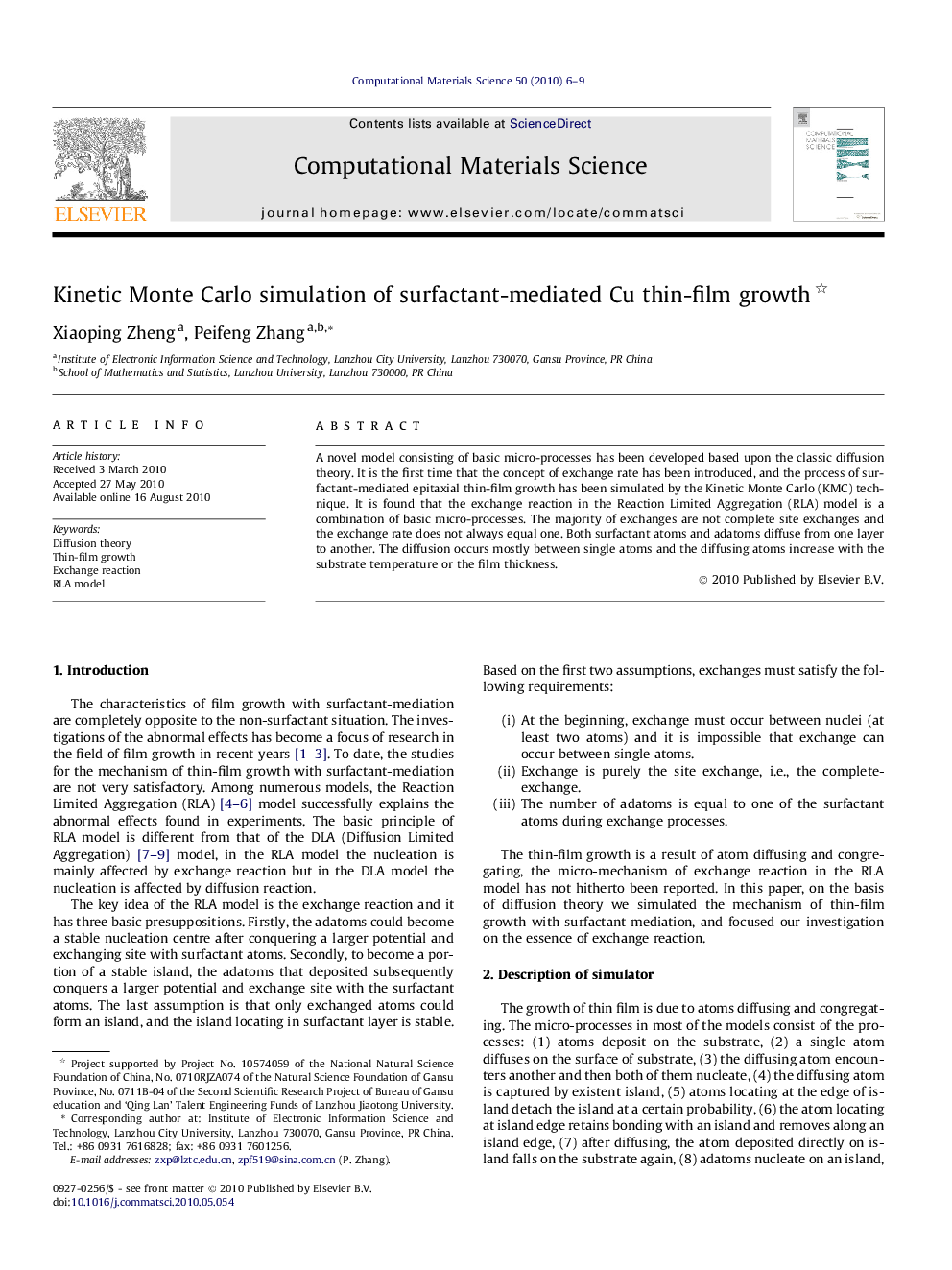 Kinetic Monte Carlo simulation of surfactant-mediated Cu thin-film growth 