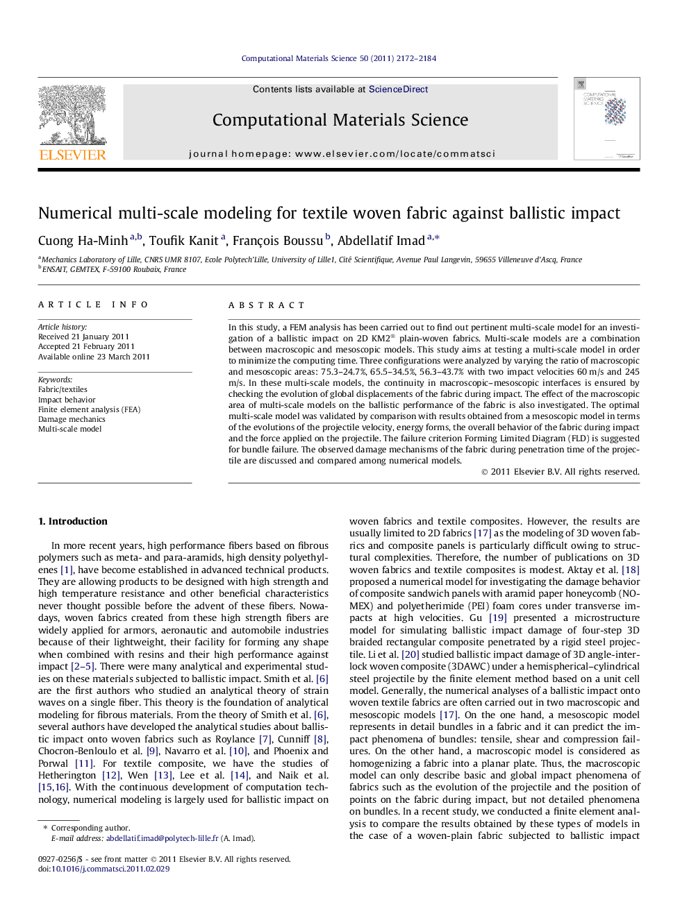 Numerical multi-scale modeling for textile woven fabric against ballistic impact