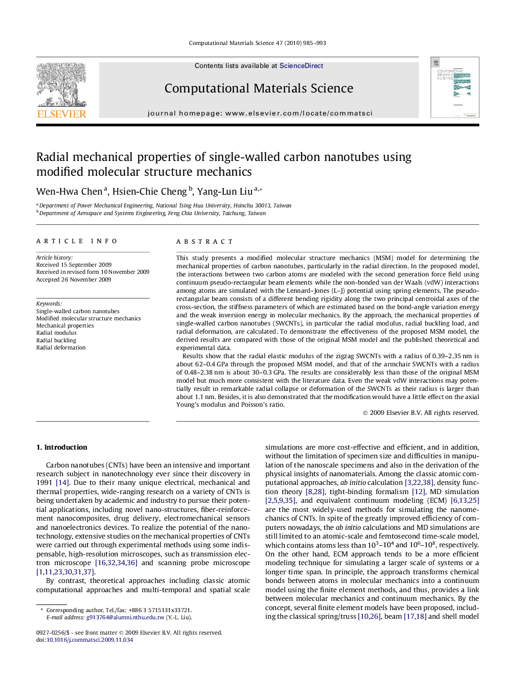 Radial mechanical properties of single-walled carbon nanotubes using modified molecular structure mechanics