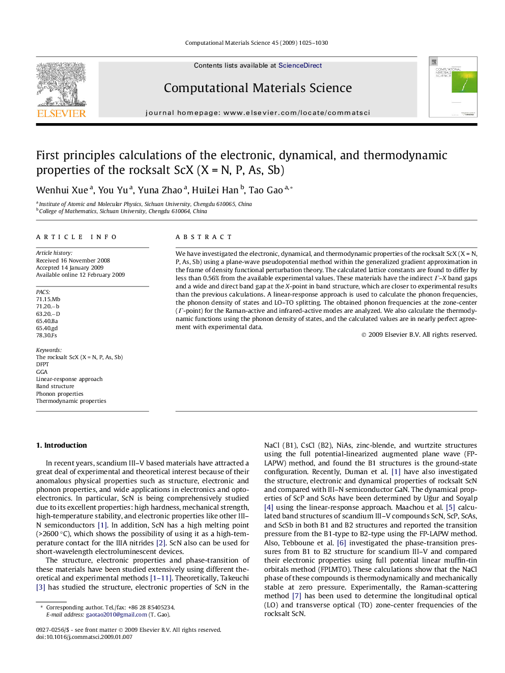 First principles calculations of the electronic, dynamical, and thermodynamic properties of the rocksalt ScX (X = N, P, As, Sb)