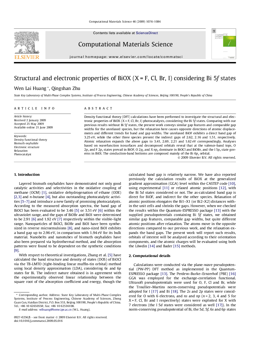 Structural and electronic properties of BiOX (X = F, Cl, Br, I) considering Bi 5f states