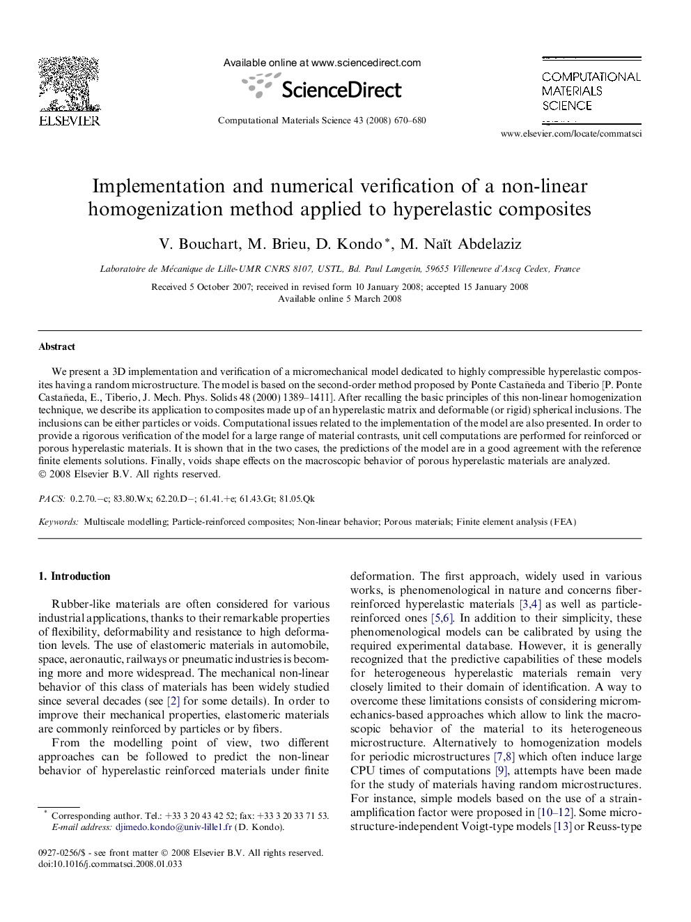 Implementation and numerical verification of a non-linear homogenization method applied to hyperelastic composites