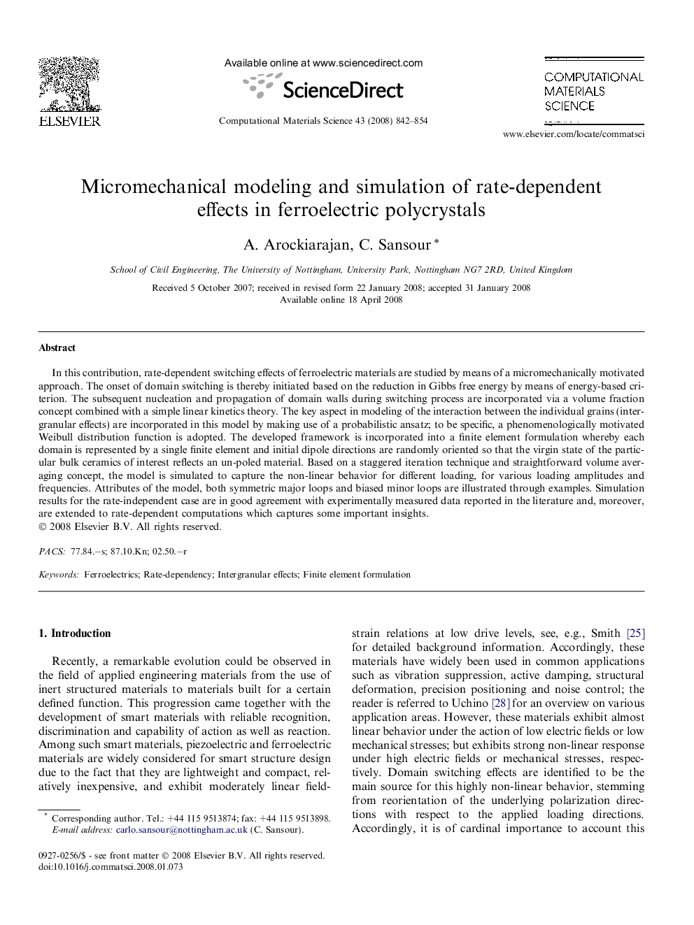 Micromechanical modeling and simulation of rate-dependent effects in ferroelectric polycrystals