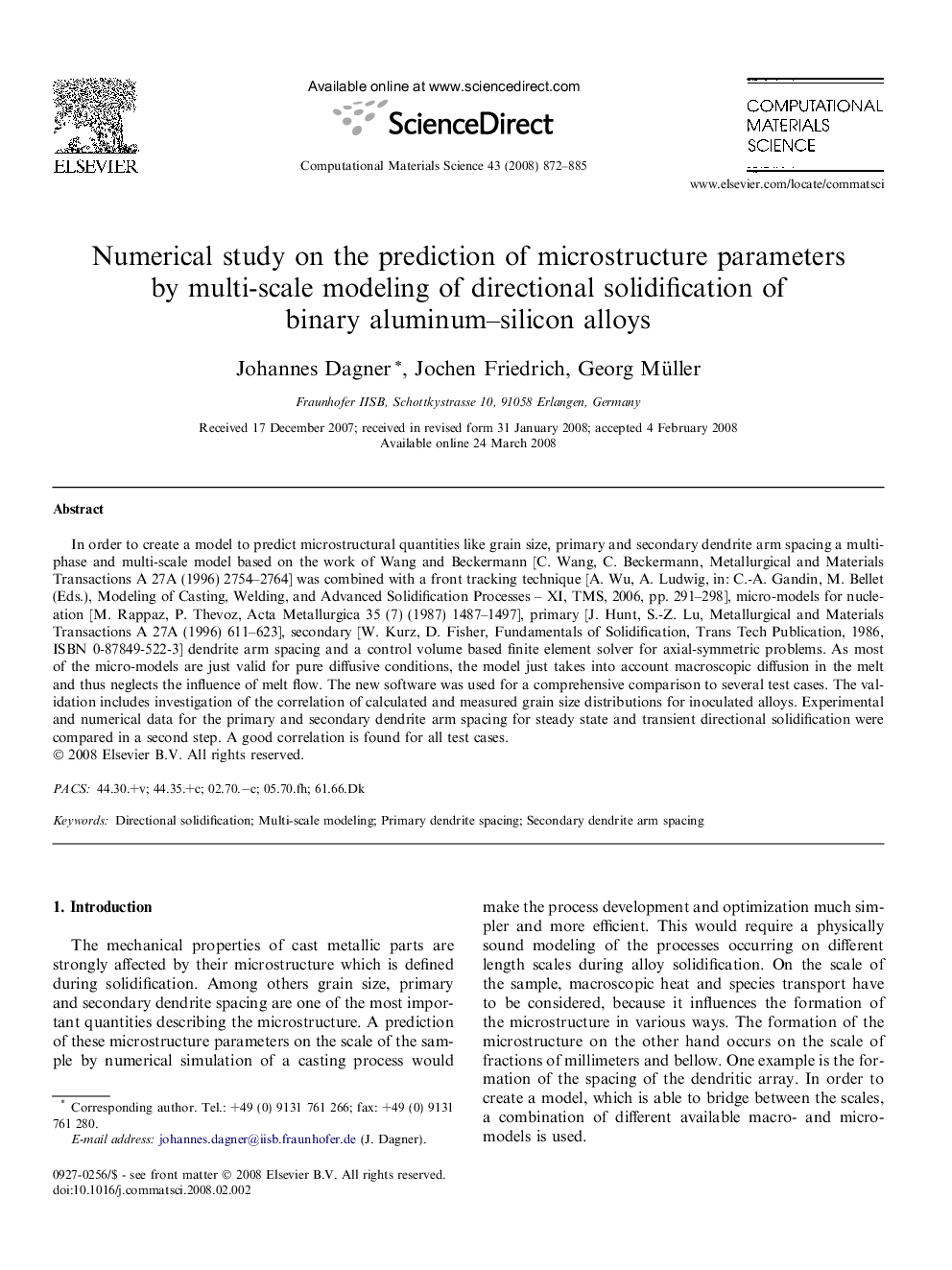 Numerical study on the prediction of microstructure parameters by multi-scale modeling of directional solidification of binary aluminum-silicon alloys