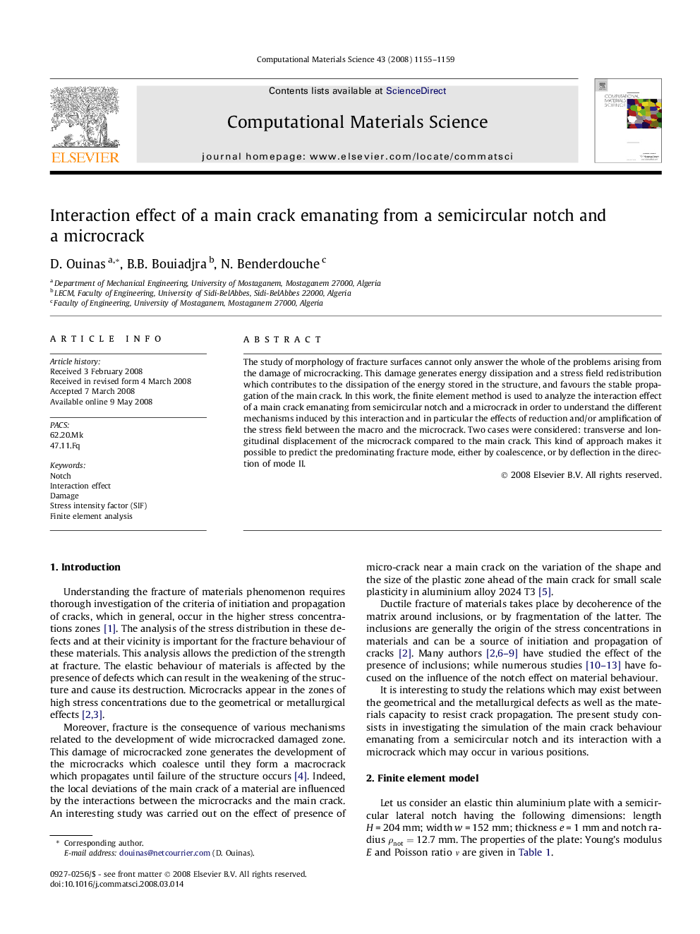 Interaction effect of a main crack emanating from a semicircular notch and a microcrack