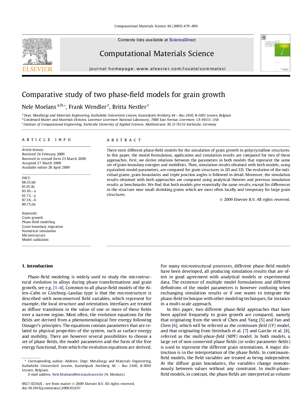 Comparative study of two phase-field models for grain growth