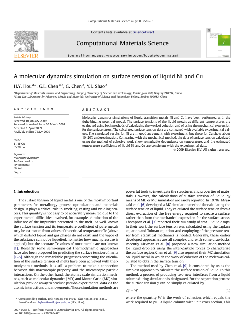 A molecular dynamics simulation on surface tension of liquid Ni and Cu