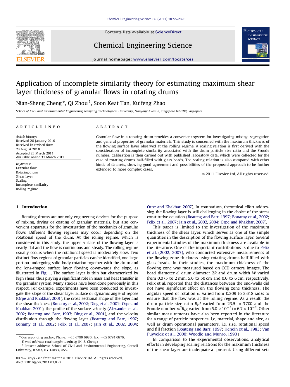 Application of incomplete similarity theory for estimating maximum shear layer thickness of granular flows in rotating drums