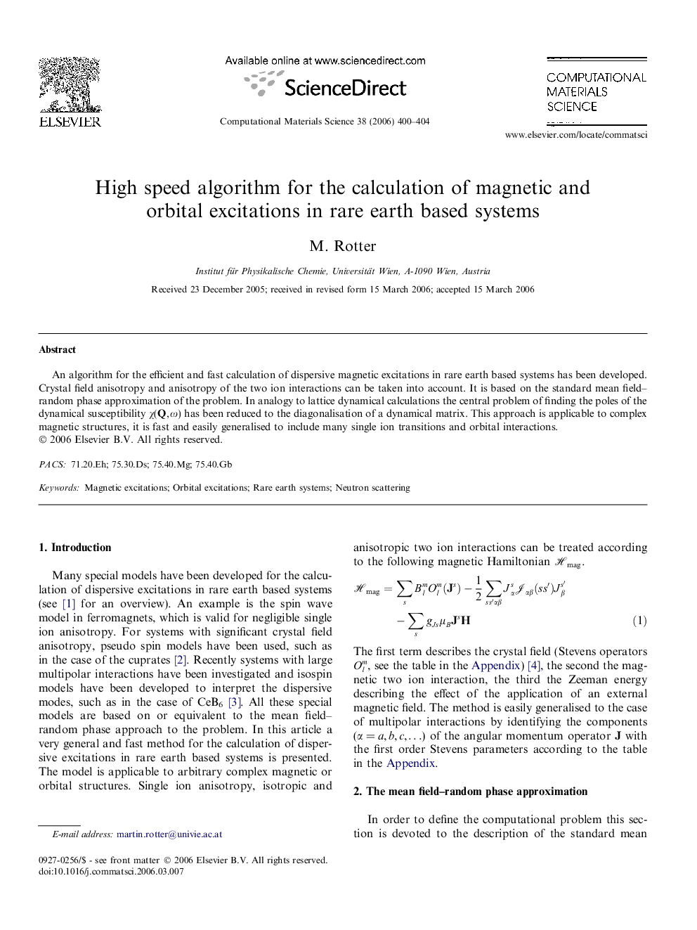 High speed algorithm for the calculation of magnetic and orbital excitations in rare earth based systems