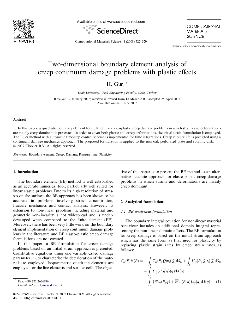 Two-dimensional boundary element analysis of creep continuum damage problems with plastic effects