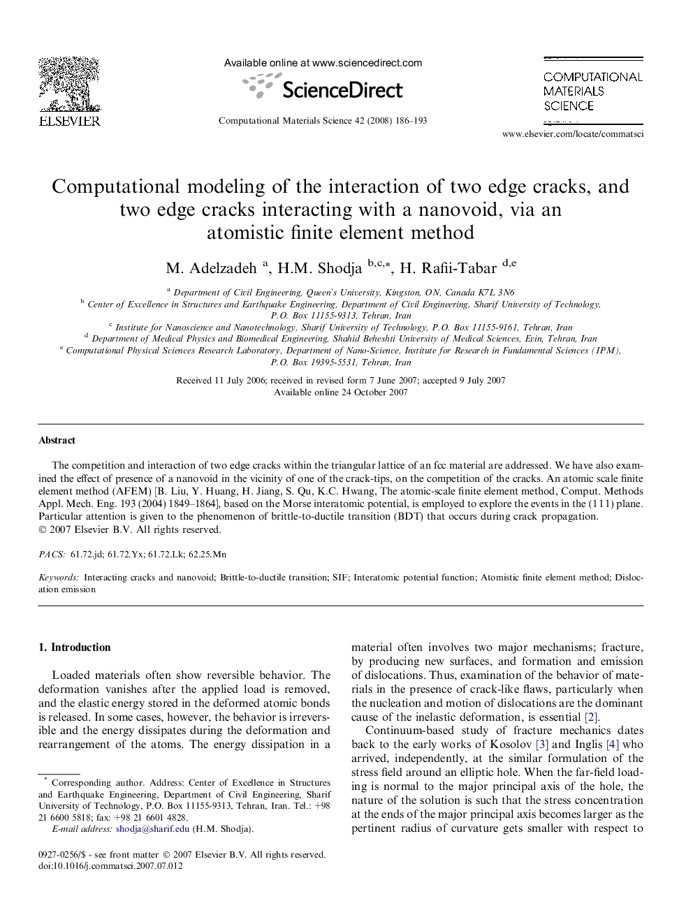 Computational modeling of the interaction of two edge cracks, and two edge cracks interacting with a nanovoid, via an atomistic finite element method