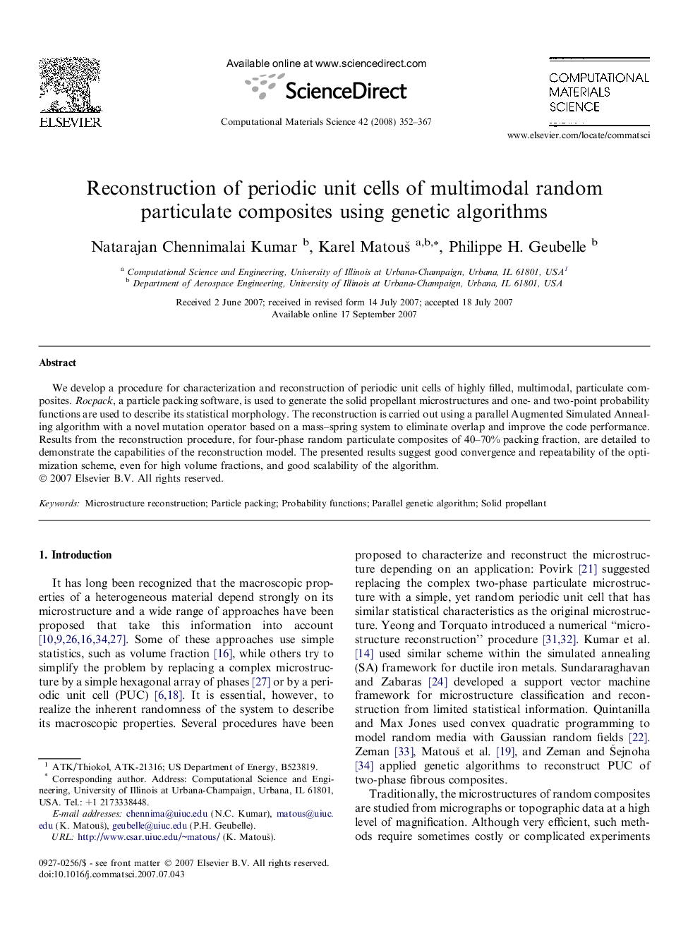 Reconstruction of periodic unit cells of multimodal random particulate composites using genetic algorithms