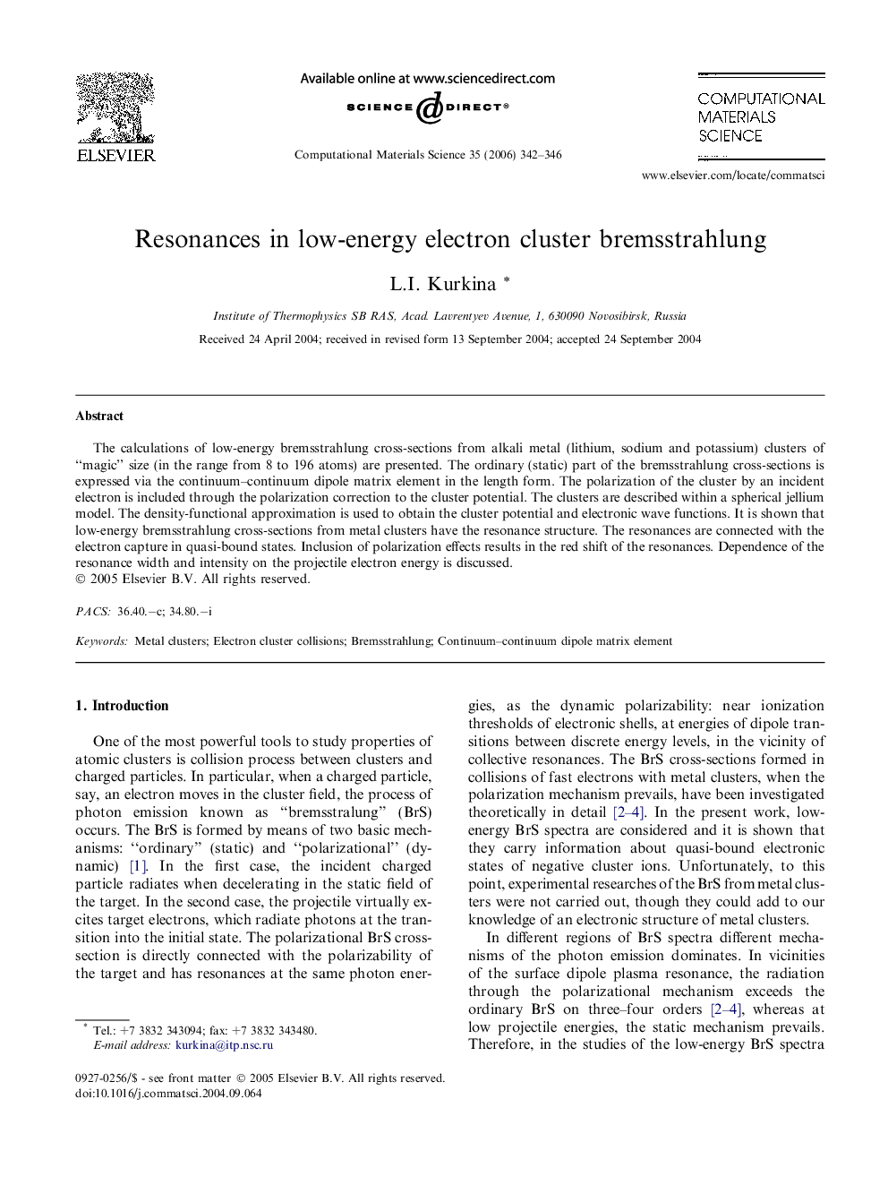 Resonances in low-energy electron cluster bremsstrahlung