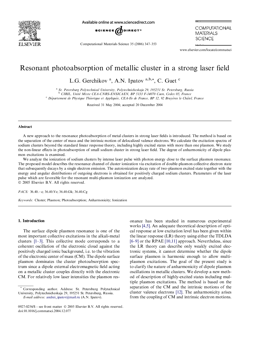 Resonant photoabsorption of metallic cluster in a strong laser field