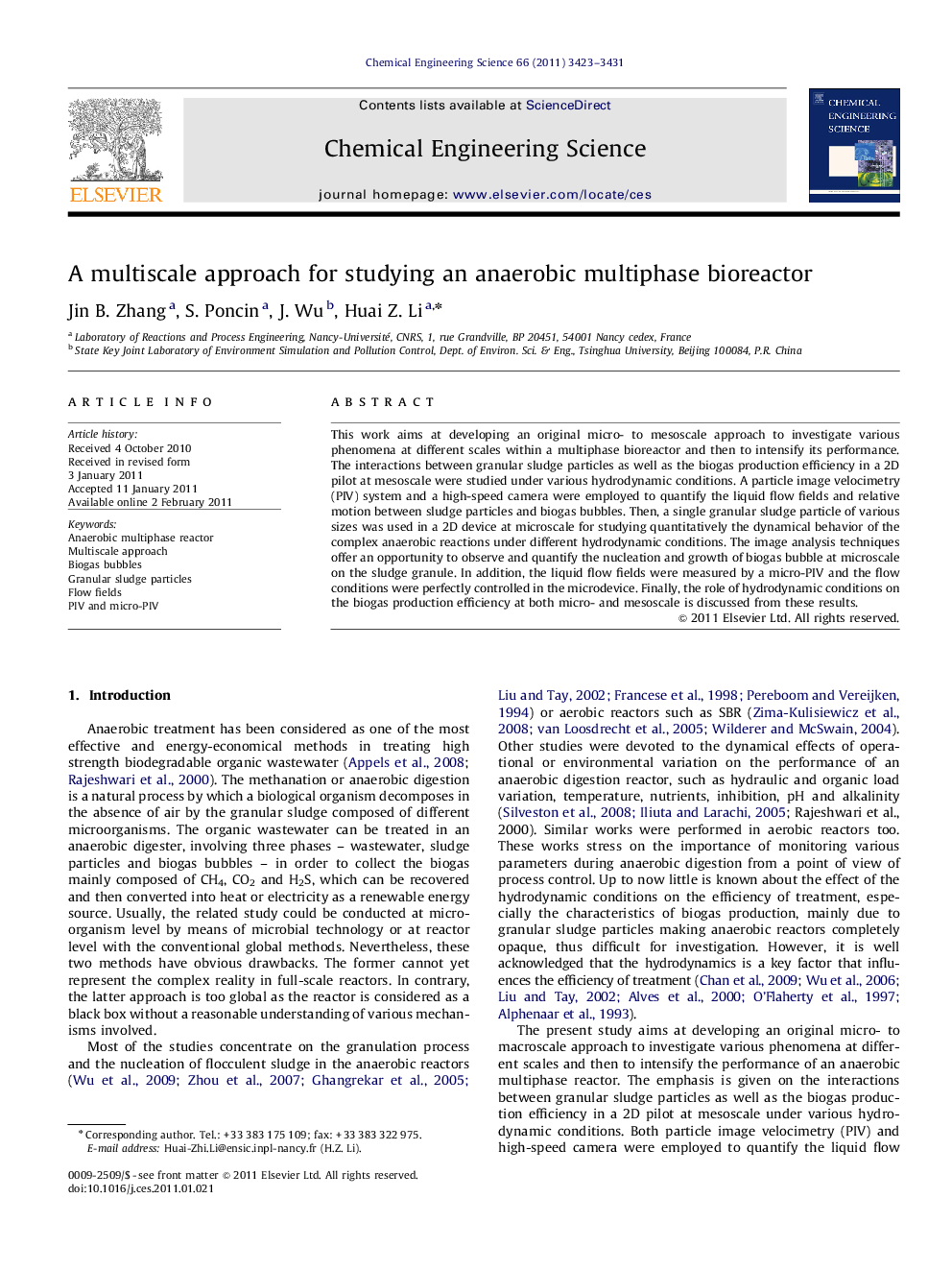 A multiscale approach for studying an anaerobic multiphase bioreactor