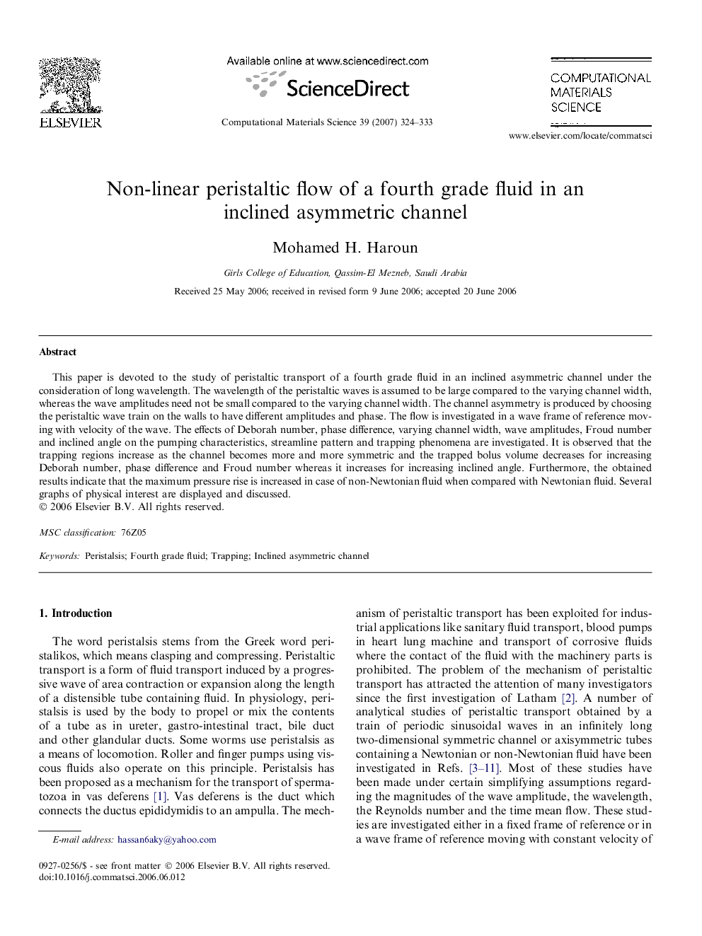 Non-linear peristaltic flow of a fourth grade fluid in an inclined asymmetric channel