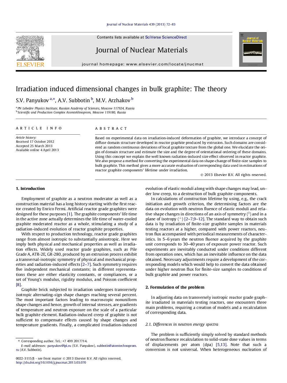 Irradiation induced dimensional changes in bulk graphite: The theory