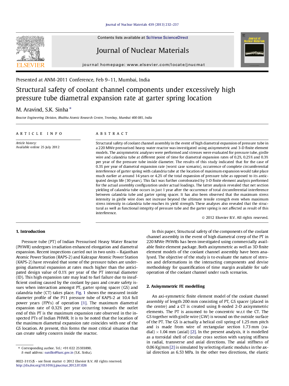 Structural safety of coolant channel components under excessively high pressure tube diametral expansion rate at garter spring location