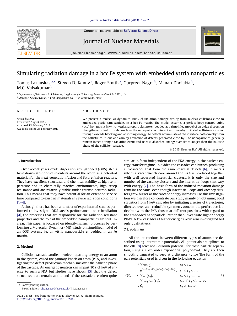 Simulating radiation damage in a bcc Fe system with embedded yttria nanoparticles