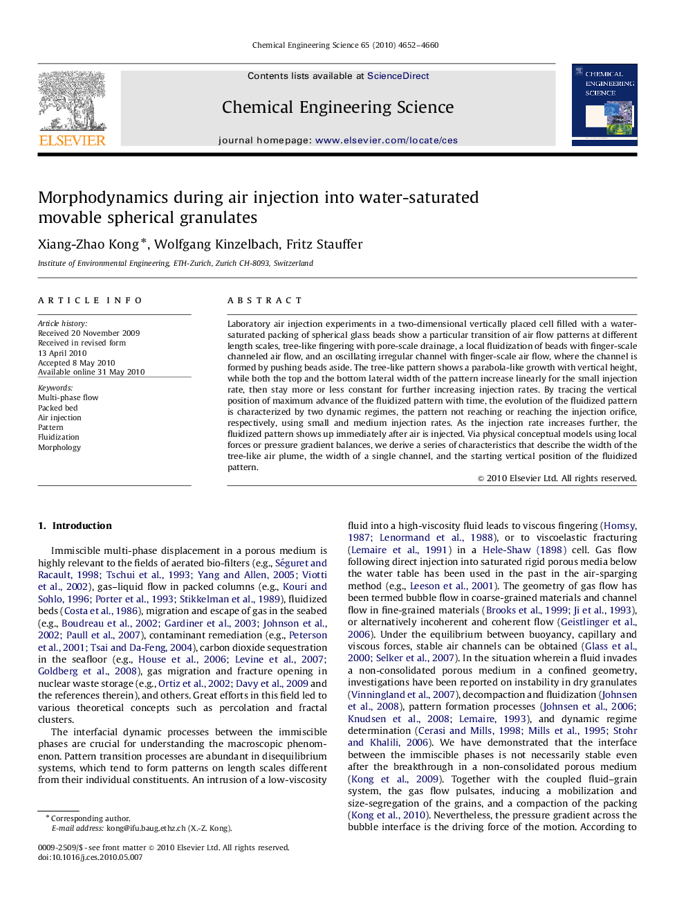 Morphodynamics during air injection into water-saturated movable spherical granulates