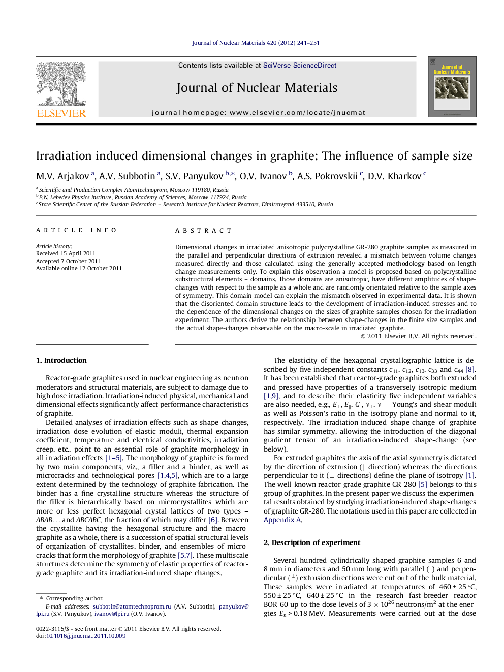 Irradiation induced dimensional changes in graphite: The influence of sample size
