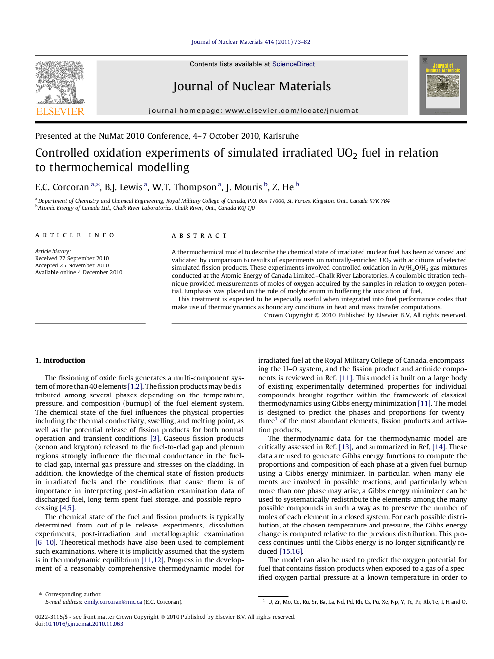 Controlled oxidation experiments of simulated irradiated UO2 fuel in relation to thermochemical modelling