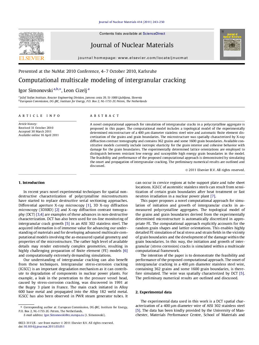 Computational multiscale modeling of intergranular cracking