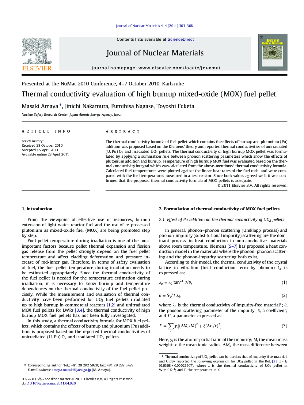 Thermal conductivity evaluation of high burnup mixed-oxide (MOX) fuel pellet