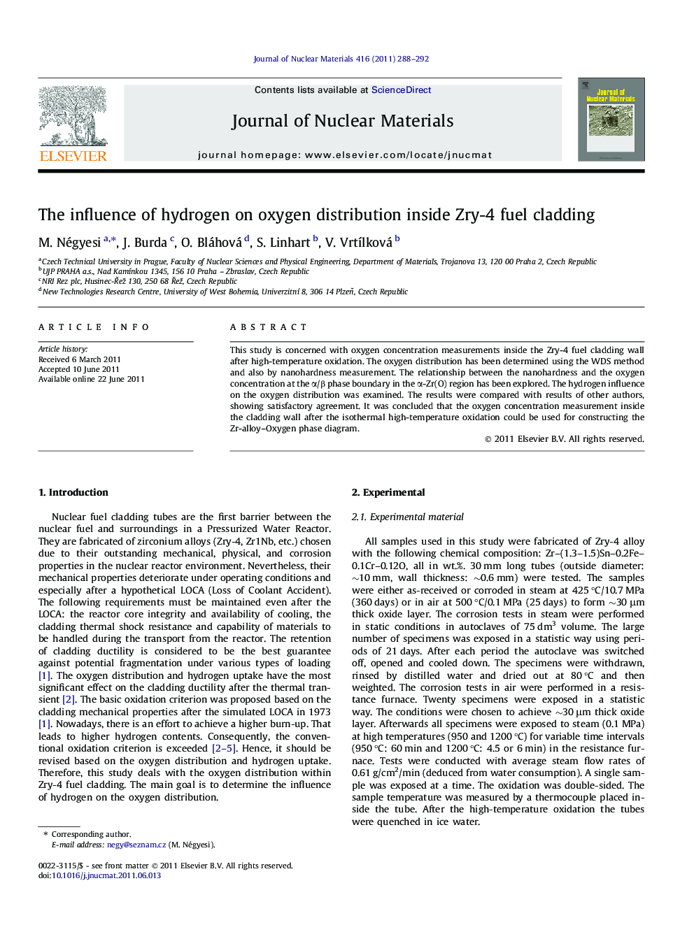 The influence of hydrogen on oxygen distribution inside Zry-4 fuel cladding