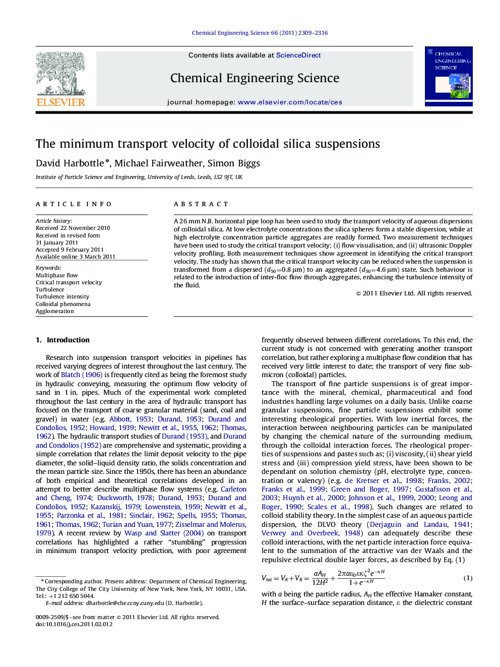 The minimum transport velocity of colloidal silica suspensions