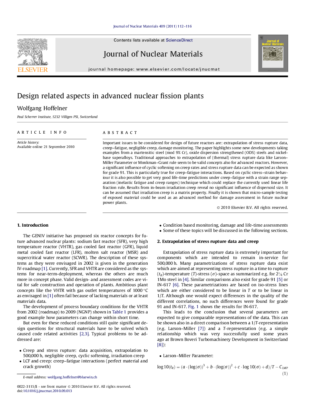 Design related aspects in advanced nuclear fission plants