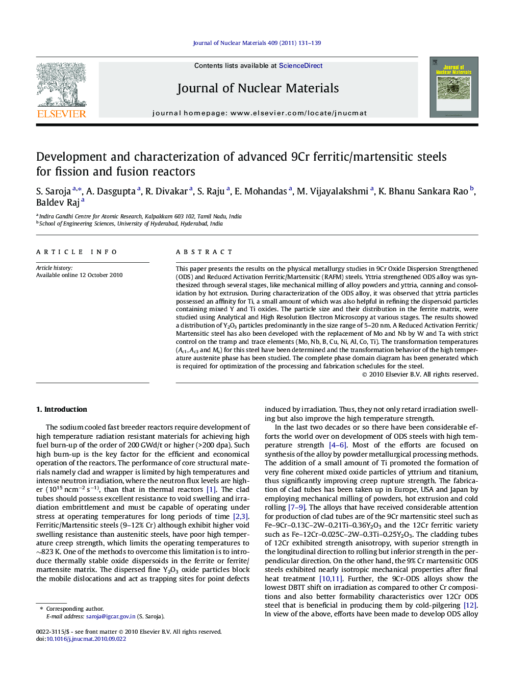 Development and characterization of advanced 9Cr ferritic/martensitic steels for fission and fusion reactors