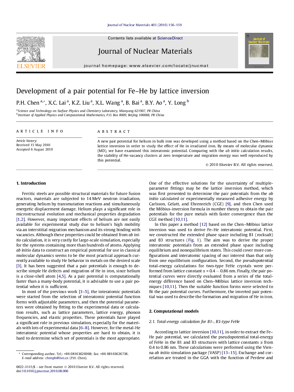 Development of a pair potential for Fe–He by lattice inversion