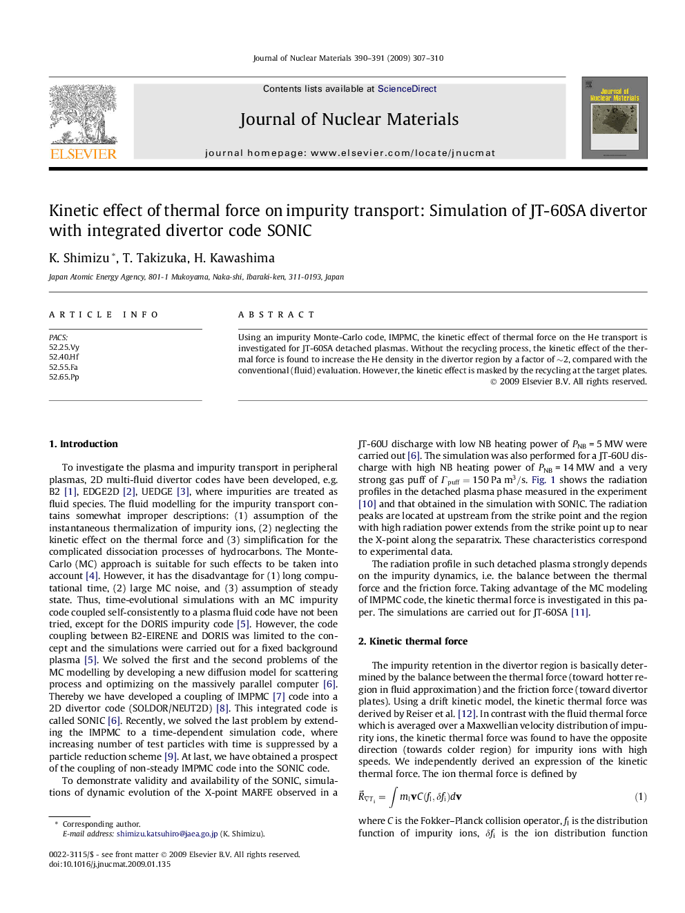 Kinetic effect of thermal force on impurity transport: Simulation of JT-60SA divertor with integrated divertor code SONIC