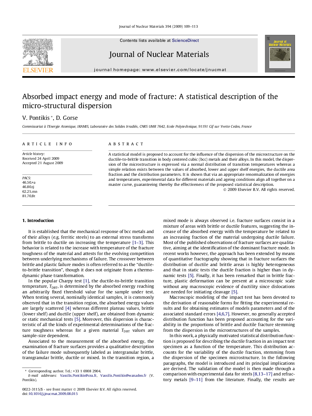 Absorbed impact energy and mode of fracture: A statistical description of the micro-structural dispersion